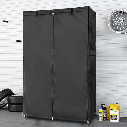 Waterproof Shelf Cover,Outdoor 600D Heavy Duty Dustproof Storage Shelves Cover,24''x14''x59'' Shelf Covers for Wire Shelving with Zippers,Storage Rack Covers with Clear Front