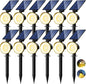 nipify 12 Pack Solar Spot Lights Outdoor Waterproof with 3 Modes, Solar Spotlight Light for Outside Yard Landscape Lighting Pathway Lights Wall,Warm White