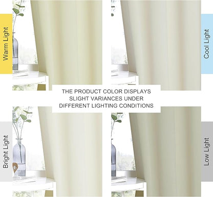 NICETOWN Blackout Living Room Curtain 102 inch Length - Grommet Thermal Insulated Cold & Heat Blocking Window Treatment Sound Reducing Drape for Bedroom (Beige, 1 Piece, W66 x L102)