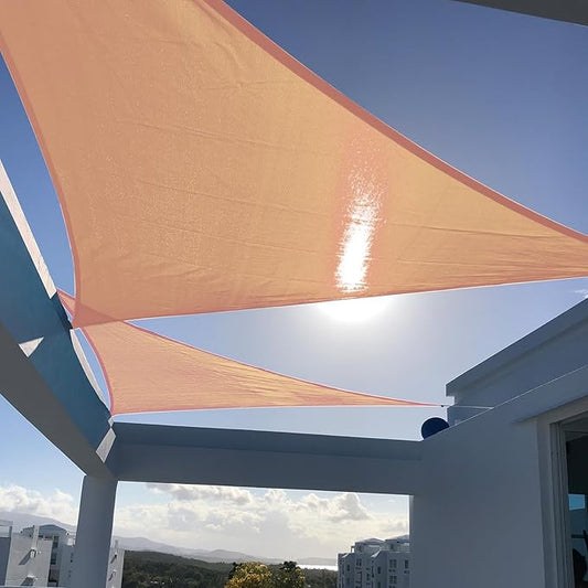 SUNNY GUARD Custom Size 12'x18'x21.66' Peach Fuzz Sun Shade Sail Right Triangle UV Block Shade for Backyard Yard Patio Deck Garden(Customized)