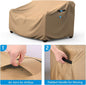 Sofa Cover for 3-Seater Patio Loveseat, Polyester, Brown, with Air Vent