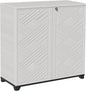 ADDOK Indoor Outdoor Plastic Storage Cabinet 34"x15"x34" with 1 Shelf, Outdoor Storage Shed for Living Room, Hallway, Balcony, Garage, Garden, Backyard-White