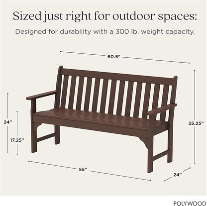 POLYWOOD GNB60MA Vineyard 60" Bench, Mahogany