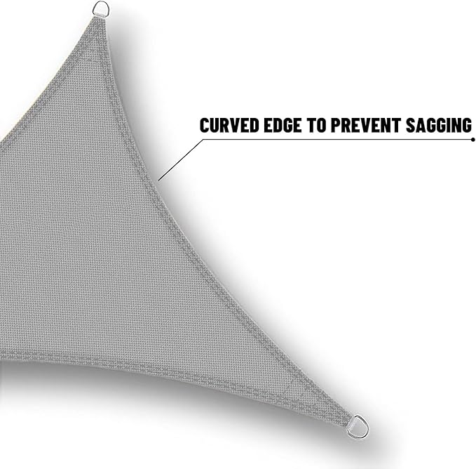 SUNNY GUARD Waterproof Sun Shade Sail 5'x6'x7.8' Charcoal Right Triangle UV Block Sunshade for Backyard Yard Deck Patio Garden Outdoor Activities and Facility(Customized)