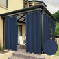 BONZER Waterproof Outdoor Curtains for Patio Porch Pergola Cabana Light Filtering Privacy Grommet Indoor Curtain Panels for Bedroom Living Room, 1 Panel, 54W x 95L inch, Navy