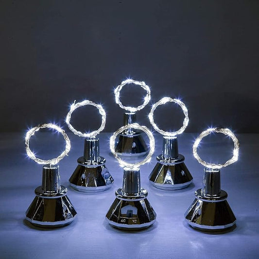 Solar Wine Bottle String Lights, 12 Pack Cool White Diamond