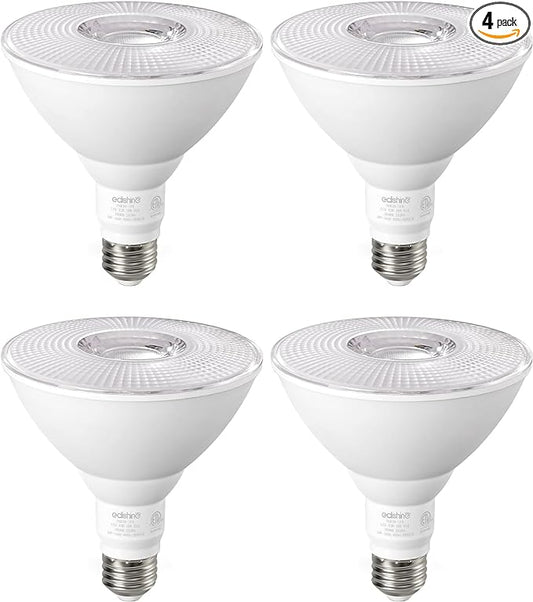 EDISHINE PAR38 Flood Lights Outdoor Bulb, Dimmable LED Flood Light Bulbs, 1800LM, 18W Equivalent 120W, Weatherproof LED Light Bulb for Backyard, Garage, Porch, Garden, 5000K Daylight, E26, 4 Pack
