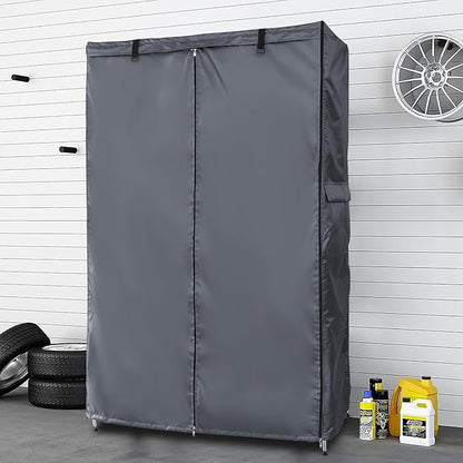 Waterproof Shelf Cover,600D Heavy Duty Dustproof Storage Wire Rack Covers,Outdoor Shelving Covers for Wire Shelves with Zipper 36''x14''x54'',Clear Front.