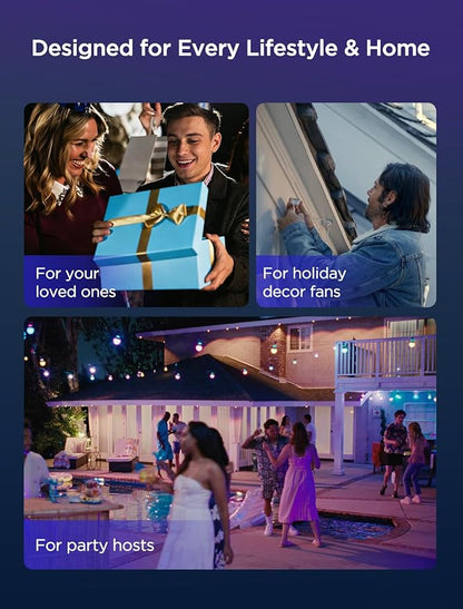 Govee Permanent Outdoor Lights 2, 100ft RGBIC Outdoor Lights with 16 Million Colors and 100 Scene Modes, IP67 Waterproof, Holiday & Party Decorations, Works with Alexa, Google Assistant, White