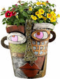 Picasso Abstract Face Flower Pot,Unique Resin Crafted Planter with Drainage Holes,Interesting Colorful Planter with Human face,for Indoor and Outdoor Botanical Home décor (Retro)