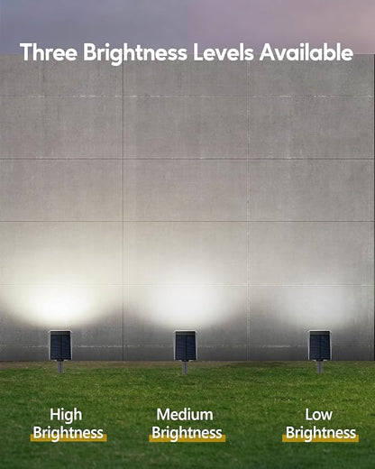 HIBOITEC Solar Spot Lights Outdoor 59LED Landscape Lights Solar Powered Uplights Waterproof Adjustable Brightness Dusk to Dawn for Outside Garden Yard Trees 8 Packs Cool White
