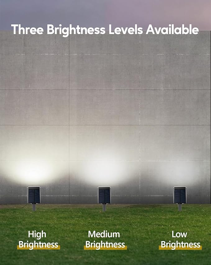 HIBOITEC Solar Spot Lights Outdoor 59LED Landscape Lights Solar Powered Uplights Waterproof Adjustable Brightness Dusk to Dawn for Outside Garden Yard Trees 6 Packs Cool White