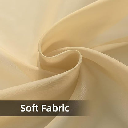 SpaceDresser Waterproof Outdoor Sheer Curtains for Patio - 4 Panels Rod Pocket Indoor Voile Sheer Curtain for Living Room,52W x 84L inch, Beige