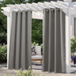 NICETOWN Outdoor Curtain Panel for Patio Waterproof, Rustproof Silver Grommet Luxury Thermal Insulated Blackout Thermal Insulated Outdoor Drape for Front Porch, W52 x L120, Slate Grey, 1 Panel