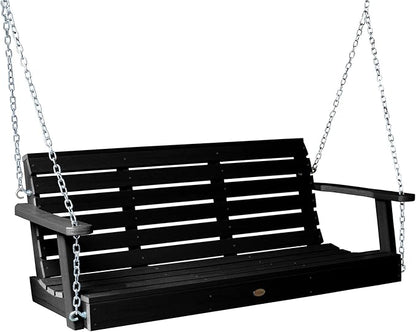 highwood Weatherly Porch Swing, 4 Feet, Black