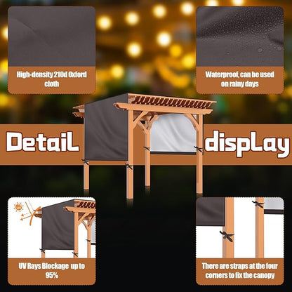 Universal Pergola Replacement Canopy Outdoor Canopy Shade Cover Waterproof Shade Top Cover for Outdoor Patio Porch Backyard(16 x 10 ft,Coffee)