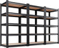AOAORRG Set of 3 Garage Shelving Heavy Duty Storage Shelves, Metal Adjustable Shelving Unit, Utility Garage Organizer Shelf for Basement, Pantry, Kitchen, Warehouse, 31.5"W x 13.8"D x 71.2"H, Black