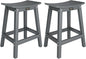 VINGLI 24 Inch Outdoor Bar Stools Set of 2, HDPE Weather Resistance Counter Height Bar Stools Durable Patio Chairs for Bar, Kitchen Counter, Yard (Gray, 24 Inch 2PC)