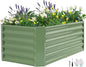 Galvanized Raised Garden Bed - 4x2x1.4ft (2Packs) Metal Garden Planter Box Outdoor | Steel Raised Bed Kit with Bracing Rods, Gloves for Gardening Vegetables Fruits and Flowers