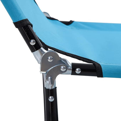 Outsunny Folding Chaise Lounge Pool Chairs, Outdoor Sun Tanning Chairs with 5-Level Reclining Back, Steel Frame for Beach, Yard, Patio, Sky Blue