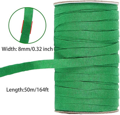 Plant Ties, 164 Feet 8mm Green Garden Twine Soft Garden String Stretchy Tree Supports Biodegradable for Tomato Plants, Climbing Roses and Vines Organizing