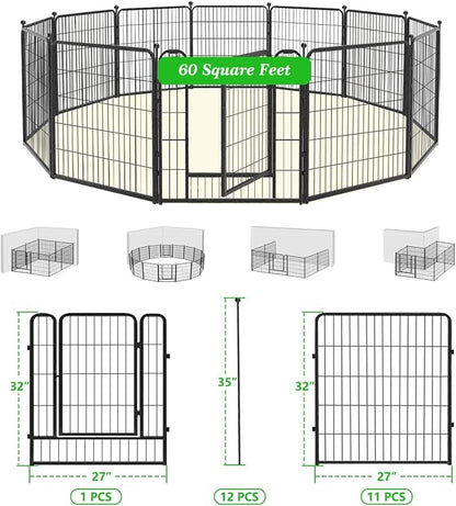 Garden Fence with Gate Metal Fencing Outdoor - Image 7