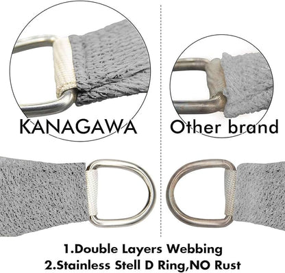 KANAGAWA Sun Shade Sail Curved 20'X26' Grey Rectangle Outdoor Shade Cover UV Blovk Canopy for Patio Garden Backyard Heavy Duty Permeable 185GSM (We Make Custom Size)