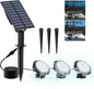Solar Pond Lights, 18 LED Super Bright Underwater Spotlights LED Submersible Pond Light IP68 Waterproof Fountain Lights for Fish Aquarium Tank Garden Yard Pool Decor Cold White (3-in-1)
