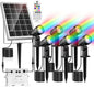 MEIKEE 6 in 1 RGB Solar Landscape Lights with Remote, RGB Color Changing LED Solar Spotlights, Outdoor Waterproof RGB Spot Lights for Garden Party Wedding Christmas Festival