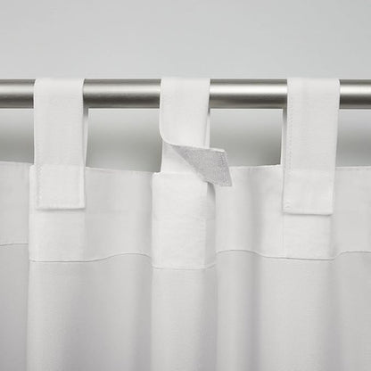 Exclusive Home Cabana Solid Indoor/Outdoor Light Filtering Hook-and-Loop Tab Top Curtain Panel Pair, 54"x120", Vanilla