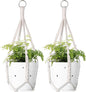garini 2 Pack 20 Inches Macrame Plant Hanger Rope to Hang Flower Pot Plant Hanger for Indoor Outdoor Decoration, 4 Legs(POTS NOT Included)