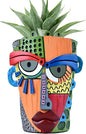 Abstract Face Planter Pots for Plants,Hand-Painted Colorful Flower Pots with Drainage, Indoor Outdoor Garden Decor Gift(Modern,Small)