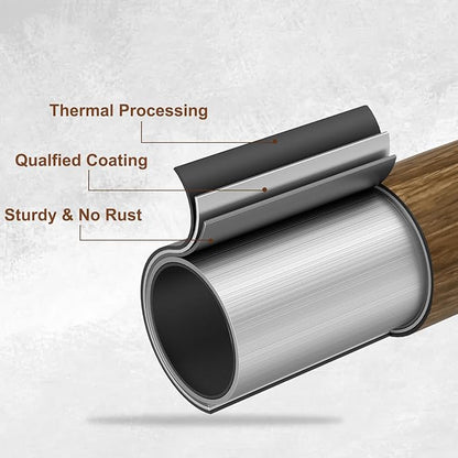 1” Diameter Curtain Rods Itself is 30 to 90 inch 1 Pack Fit 30-84 inch Window with Heavy Duty Adjustable Rod Matte Wood Grain Splicing Metal Extra Long Curtain Rod for Windows