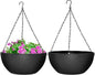 Enenes 13 Inch Large Hanging Planters 2 Pack, Plastic Plant Pots with Drainage Holes and Chains for Indoor or Outdoor Garden, Patio, Large Hanging Baskets