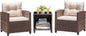 Devoko 3 Pieces Patio Furniture Set, PE Rattan Wicker Patio Set with Two Outdoor Chairs and Table, Upgraded Patio Chairs and Table for Porch, Garden Poolside Balcony