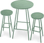 Best Choice Products 3-Piece Patio Dining Set, Bar Height, Outdoor Bistro Set, Outdoor Round Bar Table w/ 2 Bar Stools, Steel - Sage