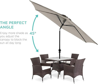 Best Choice Products 10ft Outdoor Table Compatible Steel Polyester Market Patio Umbrella w/Crank and Easy Push Button Tilt