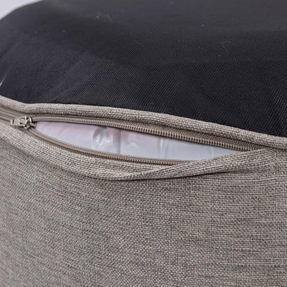 QILLOWAY Indoor/Outdoor Inflatable Stool,Round Ottoman,All Weather Foot Rest for Camping or Home,All Tan/Grey