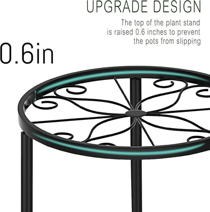 CADANI 5 Pack Metal Plant Stands for Outdoor Indoor, Anti-Rust Iron Flower Pot Stand, Heavy Duty Plant Pot Stand for Multiple Plant, Decoration Racks for Home, Patio & Garden