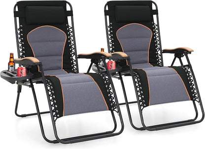 Sophia & William Oversized XXL Zero Gravity Chair Set of 2, Outdoor Recliner by SophiaWilliam