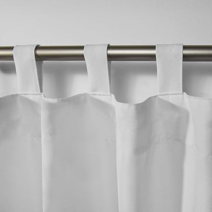 Exclusive Home Cabana Solid Indoor/Outdoor Light Filtering Hook-and-Loop Tab Top Curtain Panel, 54"x96", Winter White, Set of 2