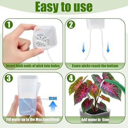LemonRoad 20 Pack 2.5" Small Self Watering Pots for Indoor Plants with 20 Plant Label Mini Clear Plastic Planters with Water Level and Drainage Holes for Propagation, Succulents, and African Violet
