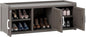 2-Tier Storage Bench, Waterproof UV-Resistant Outdoor Shoe Storage Cabinet with 3 Doors & Adjustable Shelves for Indoor Outdoor Entryway, Hallway, Living Room (Grey)