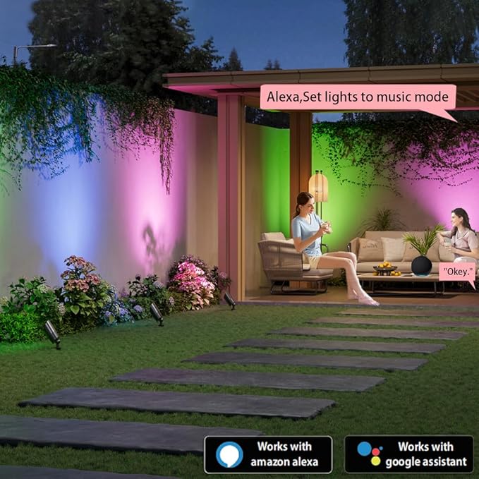 Spotlights, 4-Pack 12V Low Voltage RGB Landscape Lights, Aluminum