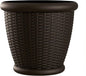 Suncast 18" Resin Indoor/Outdoor Wicker Planter, Brown, Made in the USA