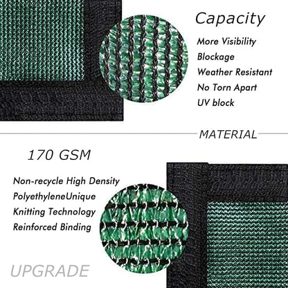 UPGRADE Privacy Fence Screen 5'x28' Dark Green Outdoor 90% Visibility Blockage 170 GSM Mesh Shade Cover Panels for Backyard,Balcony,Home Decoration with Zip Ties,Customized Avaliable