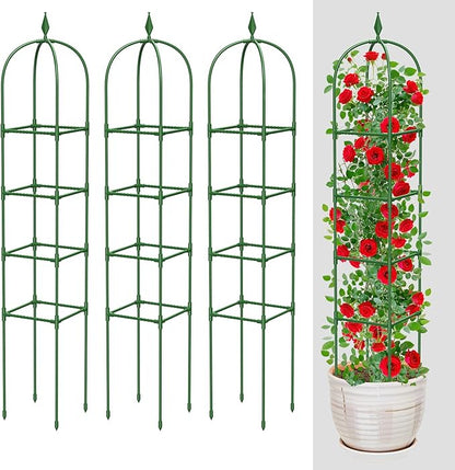 Garden Trellis for Climbing Plants Outdoor & Indoor - 6Ft Tall Rustproof Plant Support Cage for Vines, Flowers, Vegetables, Roses | Heavy-Duty, Adjustable & Decorative (3)