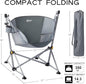 Folding Hammock Camping Chairs, Large Grey, 2-Pack, 350 lb Capacity