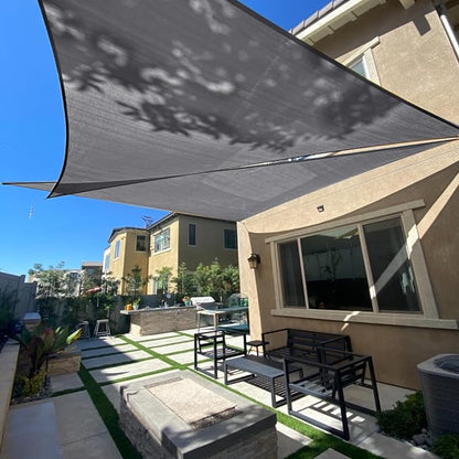 SUNLAX Sun Shade Sail 16' x 16' x 16' Dark Grey Triangle Canopy Sail Shade Cover UV Block Permeable Sunshade Outdoor for Patio Backyard (We Make Custom Size)