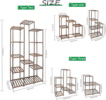 XXXFLOWER Plant Stand Indoor Outdoor 13 Tiers Wood Plant Shelf for Multiple Plants ，Large Plant Rack for Window Garden Balcony Patio Porch Living Room